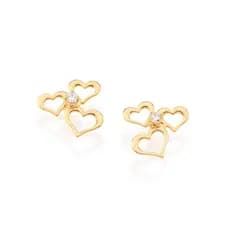 ROMMANEL BRINCO BANHADO A OURO 18K COM CORAÇÕES E ZIRCÔNIAS - TAM.ÚNICO 5255690006