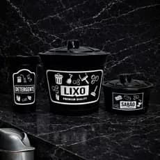 CONJUNTO KIT PIA 3 PEÇAS LIXEIRA PORTA SABÃO E DETERGENTE