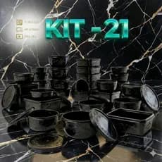 Super Kit 21 Peças – Potes para Alimentos – Resistentes & Modernos-Freezer e Microondas