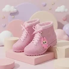 Botinha Feminina Infantil Estampado Solado Alto Lindo Minimalista Coração - Promoção