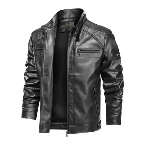 Jaqueta De Couro Masculina Resistente Slim