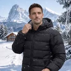 Jaqueta Puffer Bobojaco Frio Capuz Removível Masculino