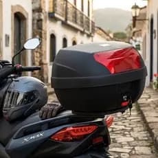 Bau Bauleto Moto Smart Box 28 Litros Com Base Universal Pro Tork Lente Vermelha  Motos Honda Yamaha
