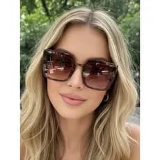 óculos luxo de sol femininos possuem armação hastes decorativas, estilo moda de rua europeia e americana