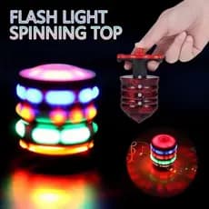 Pião Musical Luminoso Com Lançador Automatico Piao Com Luz e Som Laser Brinquedo Infantil para Meninos e Meninas KL80095
