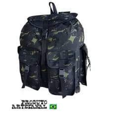 Mochila em Lona reforçada camuflado Militar 45litros
