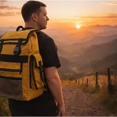 Mochila em Lona Resistente encerada Cáqui 35 litros