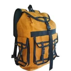 Mochila em Lona Caqui 45litros com fechamento em meia  argolas de ferro