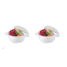 Kit 2 Panela Micro-ondas Caçarola Grande Vapor Arroz Legumes