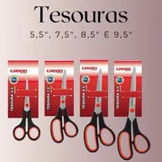 Tesoura Multiuso Gadan – Vários Tamanhos 5.5” a 9.5” – Escolar, Escritório e Artesanato