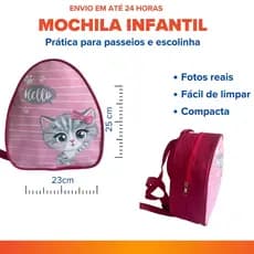 Mochila Infantil Menina Pequena Para Passeio 2 a 5 Anos Resistente Leve