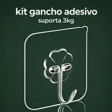 Gancho Adesivo Forte 3kg Sem Furo Parede Kit 12 ou 24 Cozinha Banheiro Transparente