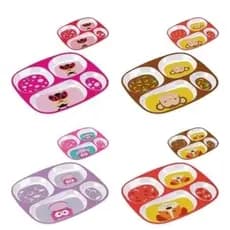 Prato Refeição Infantil Bebe Com 4 Divisórias - Personagens Divertidos - Escolha seu Personagem Favorito