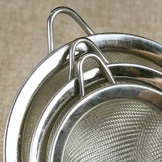 Peneira em Aço Inos Kit com 3 Tamanhos Diferentes Utensílios de Cozinha