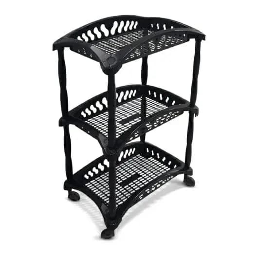 Organizador Vertical Triplo Fruteira Preto Organizador Salão de Beleza