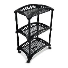 Organizador Vertical Triplo Fruteira Preto Organizador Salão de Beleza