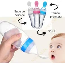 Colher Dosadora Silicone Papinha Bebê Introdução Medidor Alimentar Alimentação Amamentação