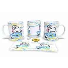Caneca Sublimação Pai de Menina Down + Chaveiro Girassol DW1 - Sara Presentes