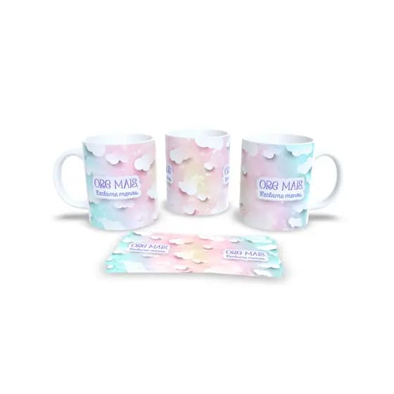 Caneca Sublimação Motivacional, Bem estar, Religioso, Motivação + Chaveiro efeito Tricô - CM4 - Sara Presentes