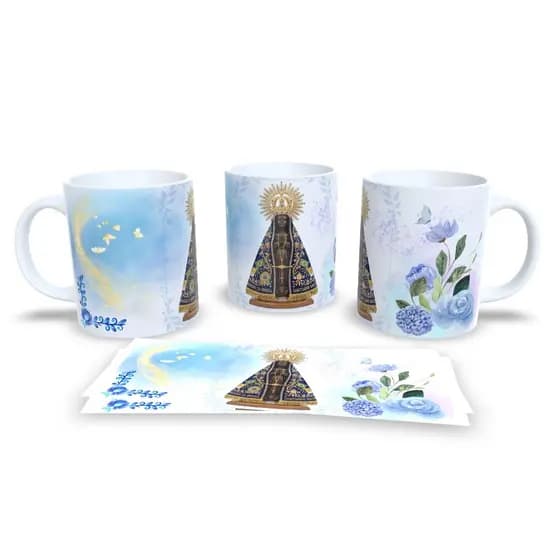 Caneca Sublimação Nossa Senhora de Aparecida, Religioso + Marcador de Bíblia  - R7 - Sara Presentes