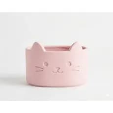 Porta Escovas e Pasta de Dente Gatinho 18 CM, 4 Divisão com Dreno – Organização com Fofura e Estilo - Sara Presentes