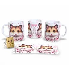 Caneca Sublimação Hamster + Chaveiro Hamster HM1- Sara Presentes