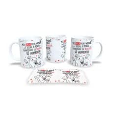 Caneca Sublimação Namorados, Amor + Chaveiro Coração Textura Tricô N7 - Sara Presentes