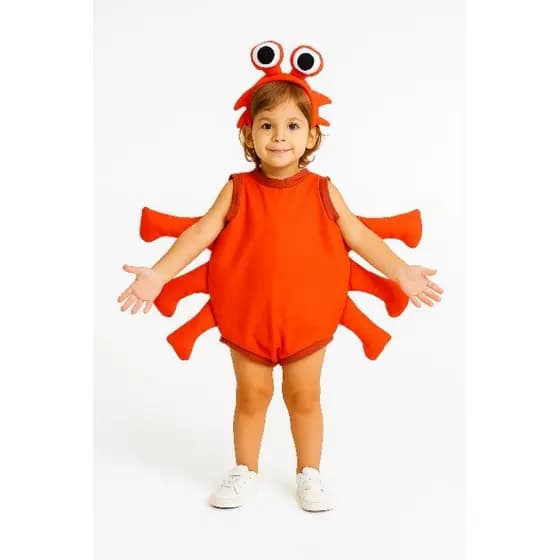 FANTASIA CARANGUEJO INFANTIL,  Fantasia tema fundo do mar,  figurino a pequena sereia, roupa de caranguejo