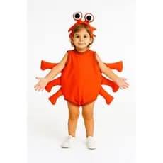 FANTASIA CARANGUEJO INFANTIL,  Fantasia tema fundo do mar,  figurino a pequena sereia, roupa de caranguejo
