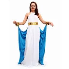 Fantasia de Egípcia, Vestido com Capa, Cinto e Braceletes completa, Veste Egípcia, Fantasia de Azenate, Fantasia Biblica