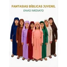 Fantasias Bíblicas para Teatro  JUVENIL Unissex, Roupas Bíblicas, incluso véu, faixa e túnica, ENVIO IMEDIATO