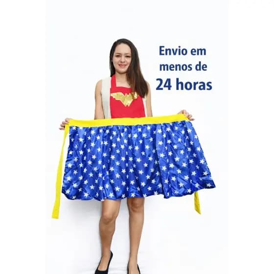 Avental da Mulher Maravilha, fantasia da mulher maravilha, avental para professora