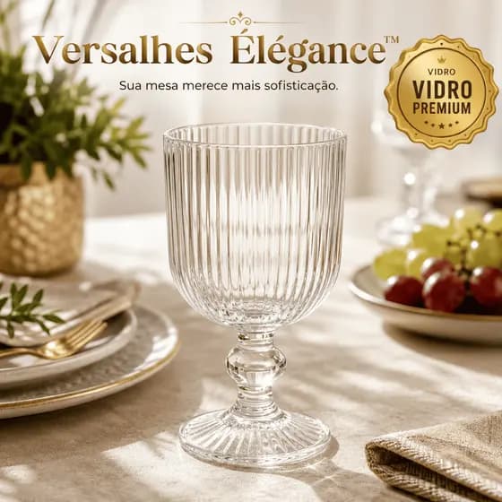 Conjunto Taças Vidro Versalhes 260ml 6 Unidades Elegância Durabilidade Copos Festa