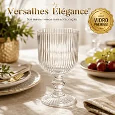 Conjunto Taças Vidro Versalhes 260ml 6 Unidades Elegância Durabilidade Copos Festa