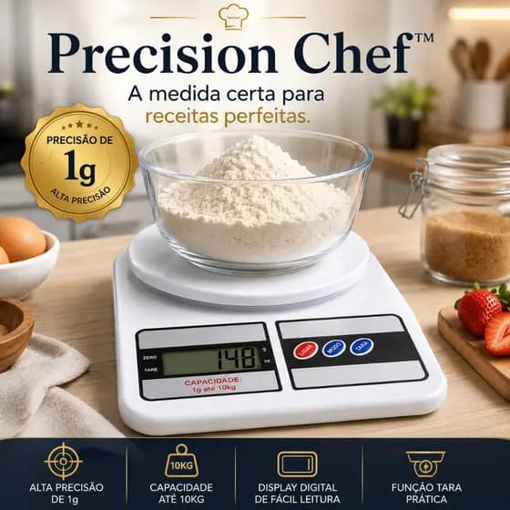 Balança Digital Cozinha Precisa Capacidade Dez Quilos Alta Resolução Compacta
