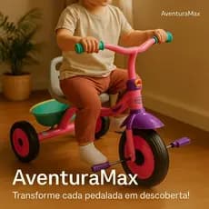 Triciclo Infantil Rosa Veiculo Crianca Pedalata Seguro Diversao Conforto