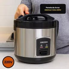 Panela Arroz Eletrica 1 Litro Compacta Automatica Funcao Manter Aquecido Preta 220V