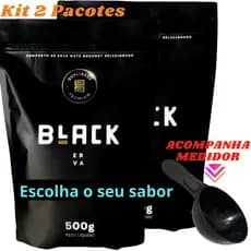 Kit Com 2 Ervas Black Erva Mate Tereré 500g cada Premium Gourmet + Acompanha Medidor