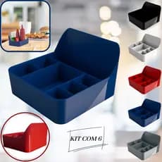Kit 6 Porta Guardanapo Sachê Galheteiro Mesa Balcão Bancada Organizador Suporte Multiuso Açúcar