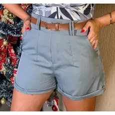 short alfaiataria com short cinto e bolso