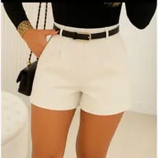 short alfaiataria com bolso e zyper