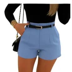 Short Z-A-R-A Alfaiataria Sem Cinto Feminino Com Bolso Com Zíper Na Lateral