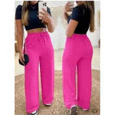 kit 3 calcas feminina pantalona duna cintura alta sem bolso