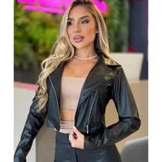 Jaqueta Femina Couro fake premium forrada