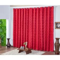 Cortina Vermelha 3m x 2,70m para Sala Quarto EscritórioTecido Jacquard Semi - Blackout Com ilhós cromado Varias cores