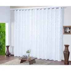 Cortina para sala/quarto Tecido Jacquard 2,80x1,80 Branca Semi-Blackout Com ilhós cromado Várias cores