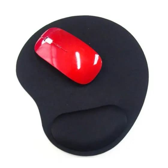 Mouse Pad Ergonômico Preto com Apoio de Pulso Neoprene Espuma Envio Imediato