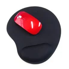 Mouse Pad Ergonômico Preto com Apoio de Pulso Neoprene Espuma Envio Imediato