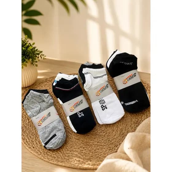Kit Com 12 Pares de Meias Soquete Cano Curto Masculino Cores Sortidas Poliéster