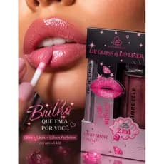 Gloss Labial , Combo Lip Gloss + Lip Liner 2 Em 1 Criabelle Bright  Gloss Contorno Labial